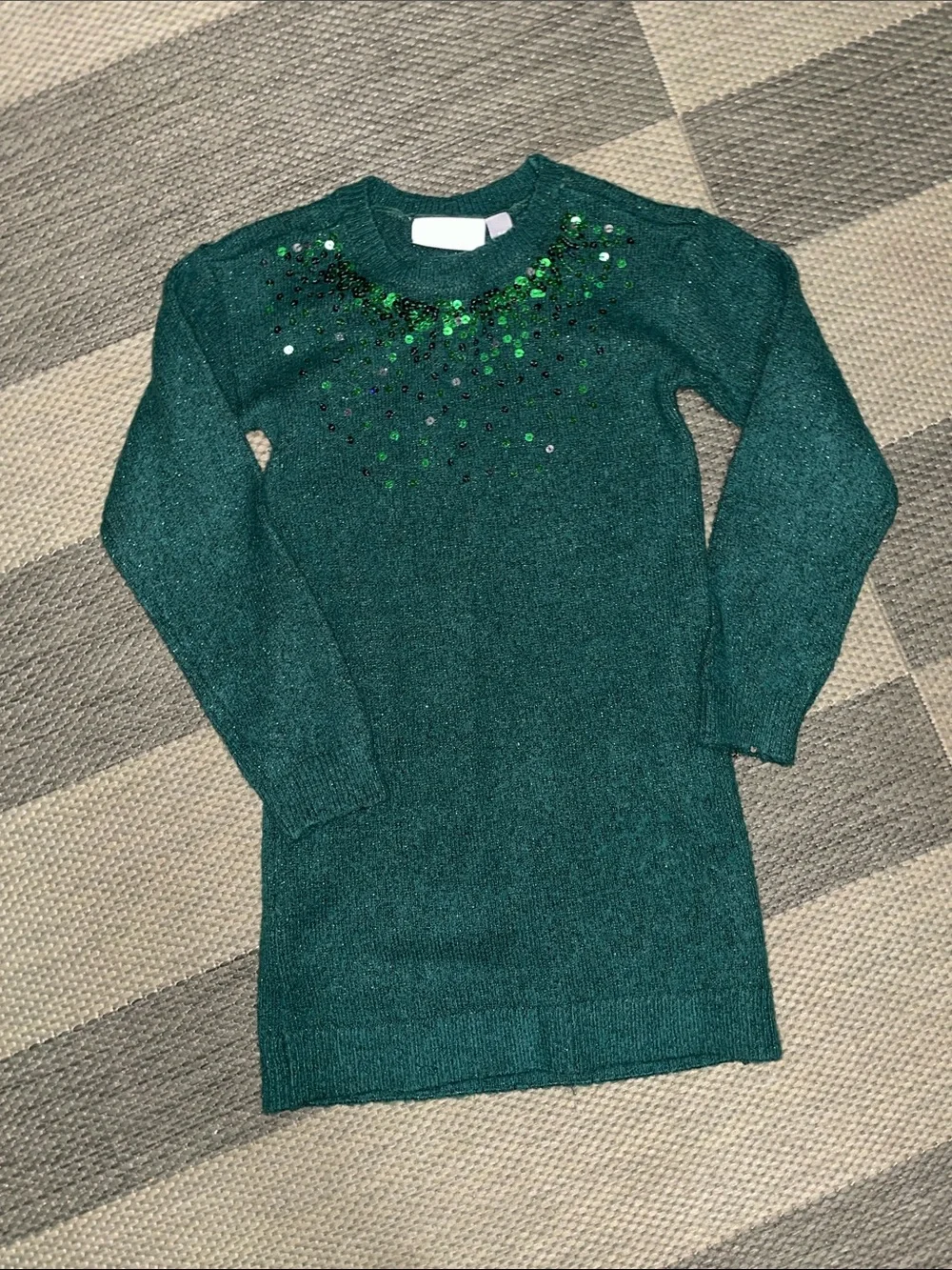 The Children's Place Emerald Green Sequin Knit Dress